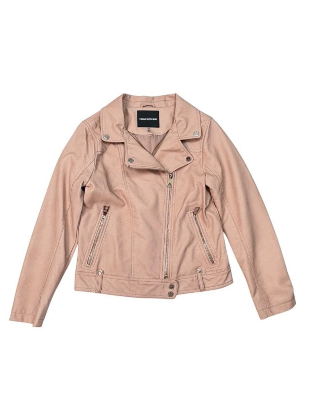 *New Urban Republic Vegan Leather Moto Jacket Coat Youth Size XL 14-16 Pink Zip